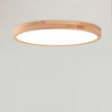 Modern Contemporary Round Wood Flush Mount Ceiling Light