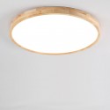 Modern Contemporary Round Wood Flush Mount Ceiling Light