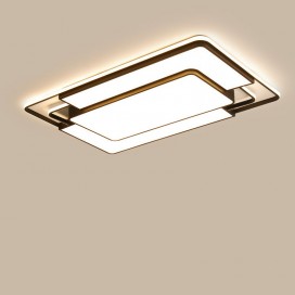 Modern Contemporary Rectangle Stainless Steel Flush Mount Ceiling Light