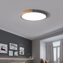 Round Modern Contemporary Multi Colours Macaron Wood Flush Mount Ceiling Light