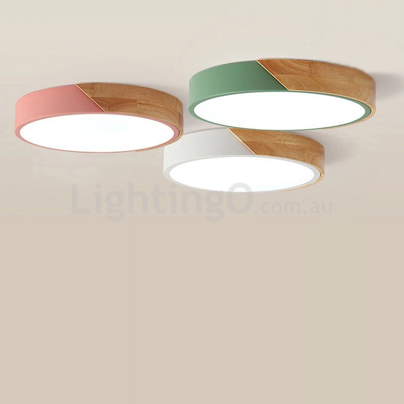 Round wooden ceiling light deals
