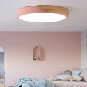 Modern Contemporary Round Wood Flush Mount Ceiling Light