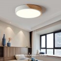 Modern Contemporary Round Wood Flush Mount Ceiling Light