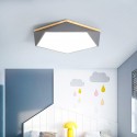 Modern Contemporary Hexagon Wood Flush Mount Ceiling Light