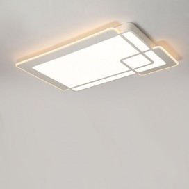 Modern Contemporary Rectangle Aluminum Alloy Acrylic Flush Mount Ceiling Light