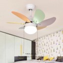 Modern Contemporary Children's Room Stainless Steel Ceiling Fans with Light