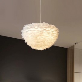 European Feather Fabric Pendant Light