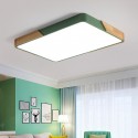 Modern Contemporary Rectangle Wood Flush Mount Ceiling Light