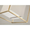 Fine Brass Cube Pendant Light with Fabric Shade