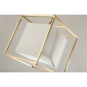 Fine Brass Cube Pendant Light with Fabric Shade