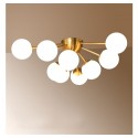 Fine Brass 9 Light Flush Mount Ceiling Light