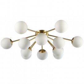 Fine Brass 12 Light Flush Mount Ceiling Light