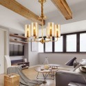 Fine Brass 6 Light Chandelier with Glass Shades