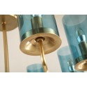 Fine Brass 6 Light Chandelier with Glass Shades