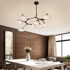 Black 8 Light Modern/ Contemporary Chandelier