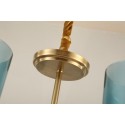 Fine Brass 6 Light Chandelier with Glass Shades