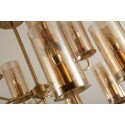 Fine Brass 6 Light Chandelier with Glass Shades