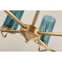 Fine Brass 8 Light Chandelier with Glass Shades