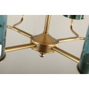 Fine Brass 8 Light Chandelier with Glass Shades