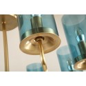 Fine Brass 16 Light Chandelier with Glass Shades
