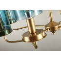 Fine Brass 16 Light Chandelier with Glass Shades