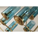 Fine Brass 16 Light Chandelier with Glass Shades