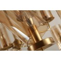 Fine Brass 16 Light Chandelier with Glass Shades