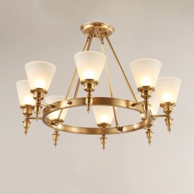 Fine Brass 8 Light Chandelier