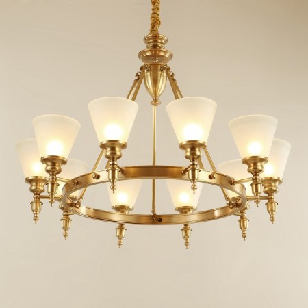 Fine Brass 10 Light Chandelier