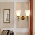 Fine Brass 2 Light Wall Sconce with Glass Shades