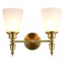 Fine Brass 2 Light Wall Sconce with Glass Shades