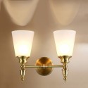 Fine Brass 2 Light Wall Sconce with Glass Shades