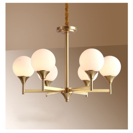 Fine Brass 6 Light Chandelier