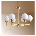 Fine Brass 6 Light Chandelier