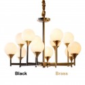 Fine Brass 16 Light Chandelier with Glass Shades