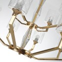 Two Tiers Fine Brass 12 Light Chandelier with Glass Shades