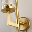 Fine Brass 1 Light Wall Sconce with Glass Shades