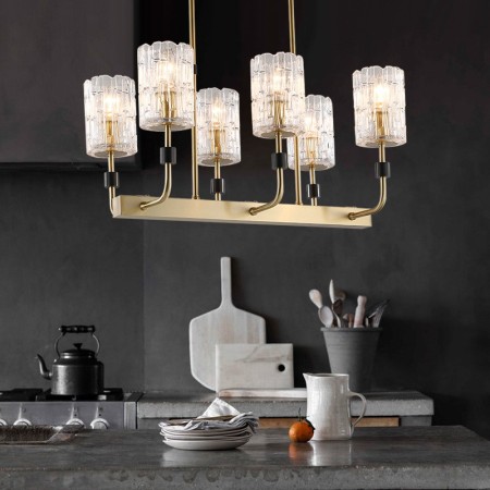 Fine Brass 6 Light Chandelier