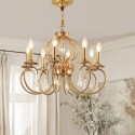 Fine Brass 8 Light Crystal Chandelier