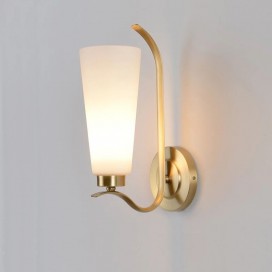 Fine Brass 1 Light Wall Sconce with Glass Shade