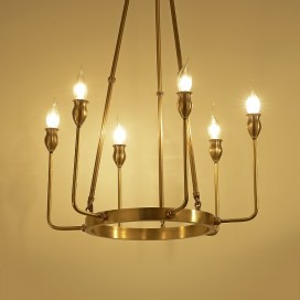 Candle Style Fine Brass 6 Light Chandelier