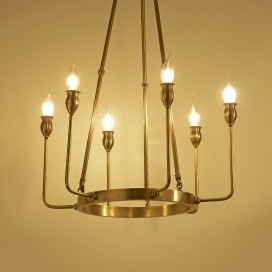 Fine Brass 6 Light Chandelier