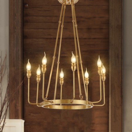 Fine Brass 8 Light Chandelier