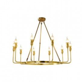 Fine Brass 10 Light Candle Style Chandelier