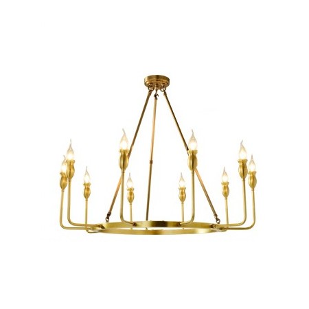 Fine Brass 10 Light Chandelier