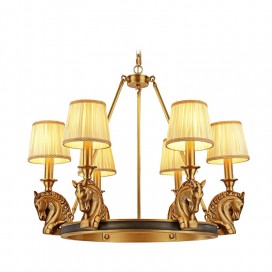 Fine Brass 6 Light Chandelier