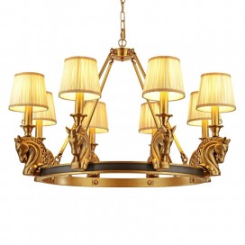 Fine Brass 8 Light Chandelier