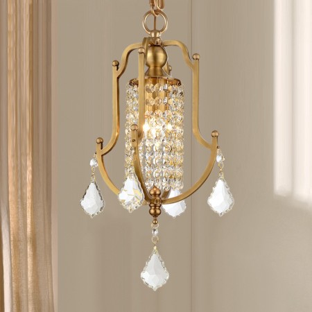 Fine Brass 1 Light Crystal Chandelier