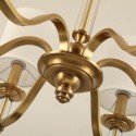 Fine Brass 6 Light Crystal Chandelier with Fabric Shades