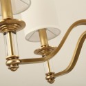 Fine Brass 6 Light Crystal Chandelier with Fabric Shades